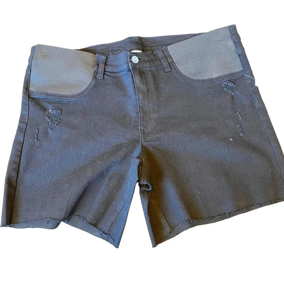 NWT Time & Tru Maternity Comfort Stretch Bermuda Jeans Short Size XXL 20 Pocket - Picture 1 of 5